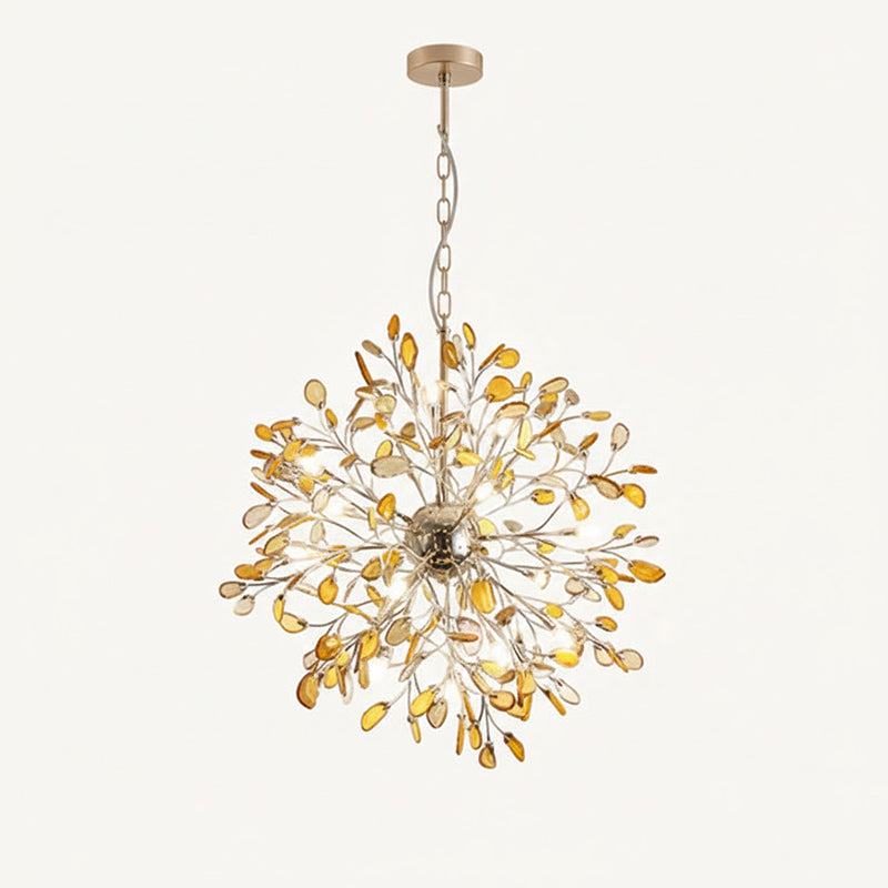 Hanglamp Kroonluchter Natuurlijk Agaat Metaal Goud Multicolor G4 12-18 Lichts Woonkamer