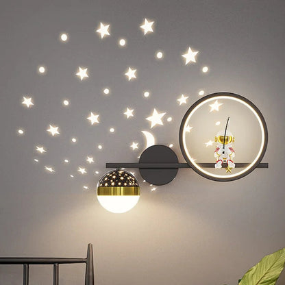 Kinder Wandlamp Met Sterren En Maan Projectie Voor Slaapkamer Zachte Nachtverlichting Met Warme Gloed