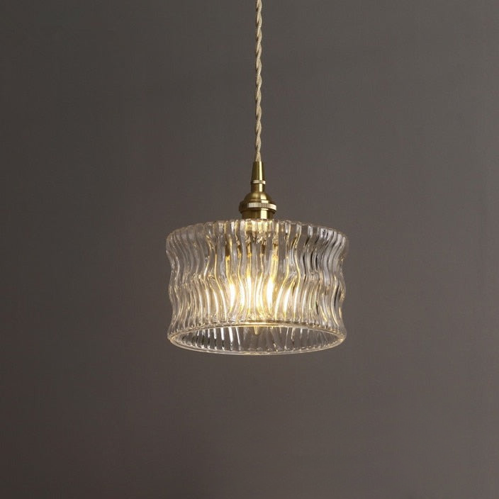 Hanglamp Geribbeld Glas Messing Japans Retro E27 Eetkamer Keuken Wit Groen