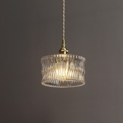 Hanglamp Geribbeld Glas Messing Japans Retro E27 Eetkamer Keuken Wit Groen