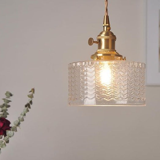 Hanglamp Geribbeld Glas Messing Japans Retro E27 Eetkamer Keuken Wit Groen