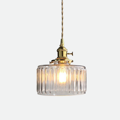 Hanglamp Geribbeld Glas Messing Japans Retro E27 Eetkamer Keuken Wit Groen