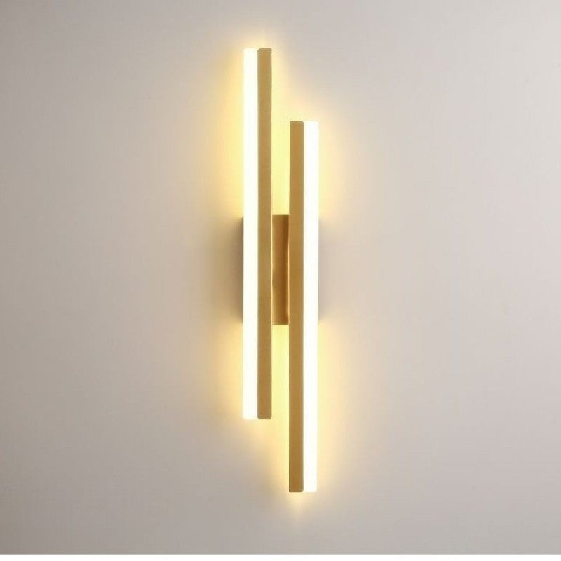 Moderne LED wandlamp metaal acryl 3000K goud slaapkamer wandverlichting verticaal design lamp minimalistisch interieur
