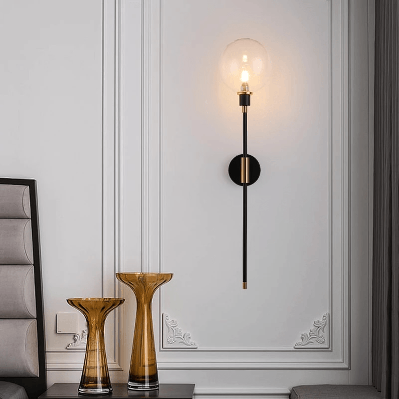 Moderne Glazen Wandlamp – Minimalistische Verlichting met Helder Glas – Beschikbaar in 3 Kapkleuren