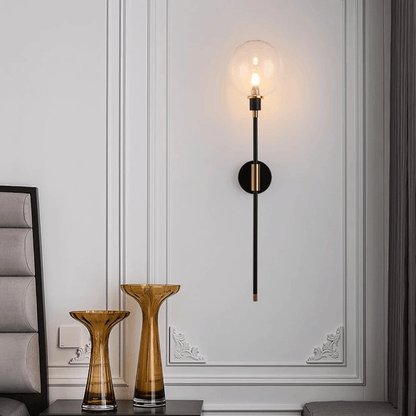 Moderne Glazen Wandlamp – Minimalistische Verlichting met Helder Glas – Beschikbaar in 3 Kapkleuren