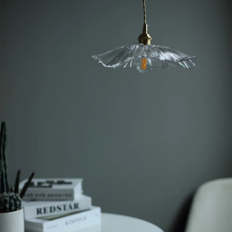 Hanglamp Bloemenontwerp met Glazen Kap voor Eetkamer en Slaapkamer