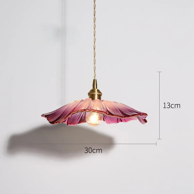 Hanglamp Bloemenontwerp met Glazen Kap voor Eetkamer en Slaapkamer