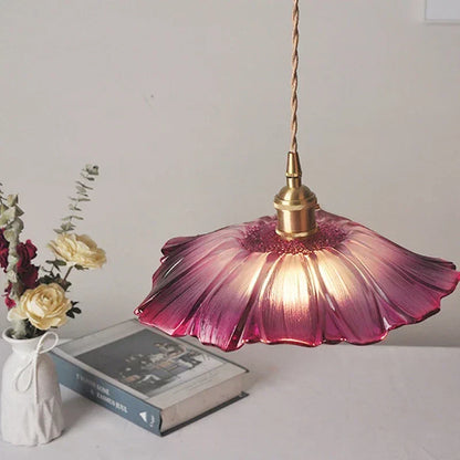 Hanglamp Bloemenontwerp met Glazen Kap voor Eetkamer en Slaapkamer