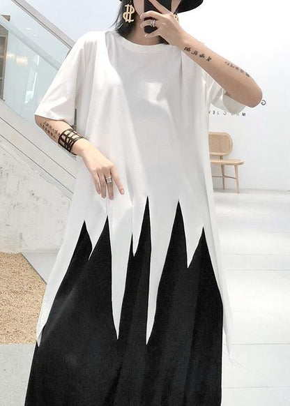 Witte Zomer Top Asymmetrisch O-Hals Moderne Design - StudioMarella