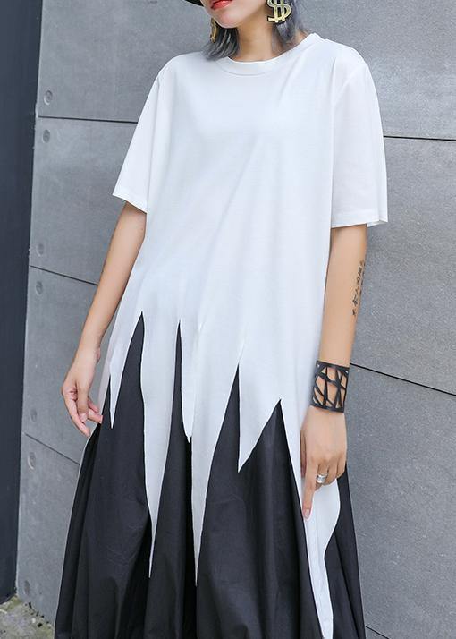 Witte Zomer Top Asymmetrisch O-Hals Moderne Design
