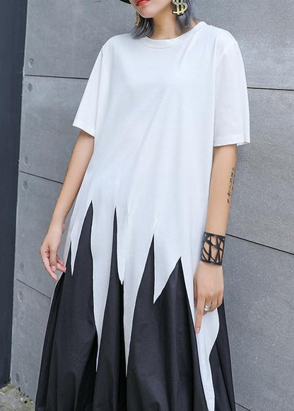 Witte Zomer Top V-hals Asymmetrisch