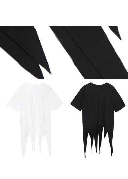 Witte Zomer Top V-hals Asymmetrisch