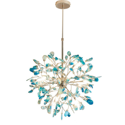 Hanglamp Kroonluchter Natuurlijk Agaat Metaal Goud Multicolor G4 12-18 Lichts Woonkamer