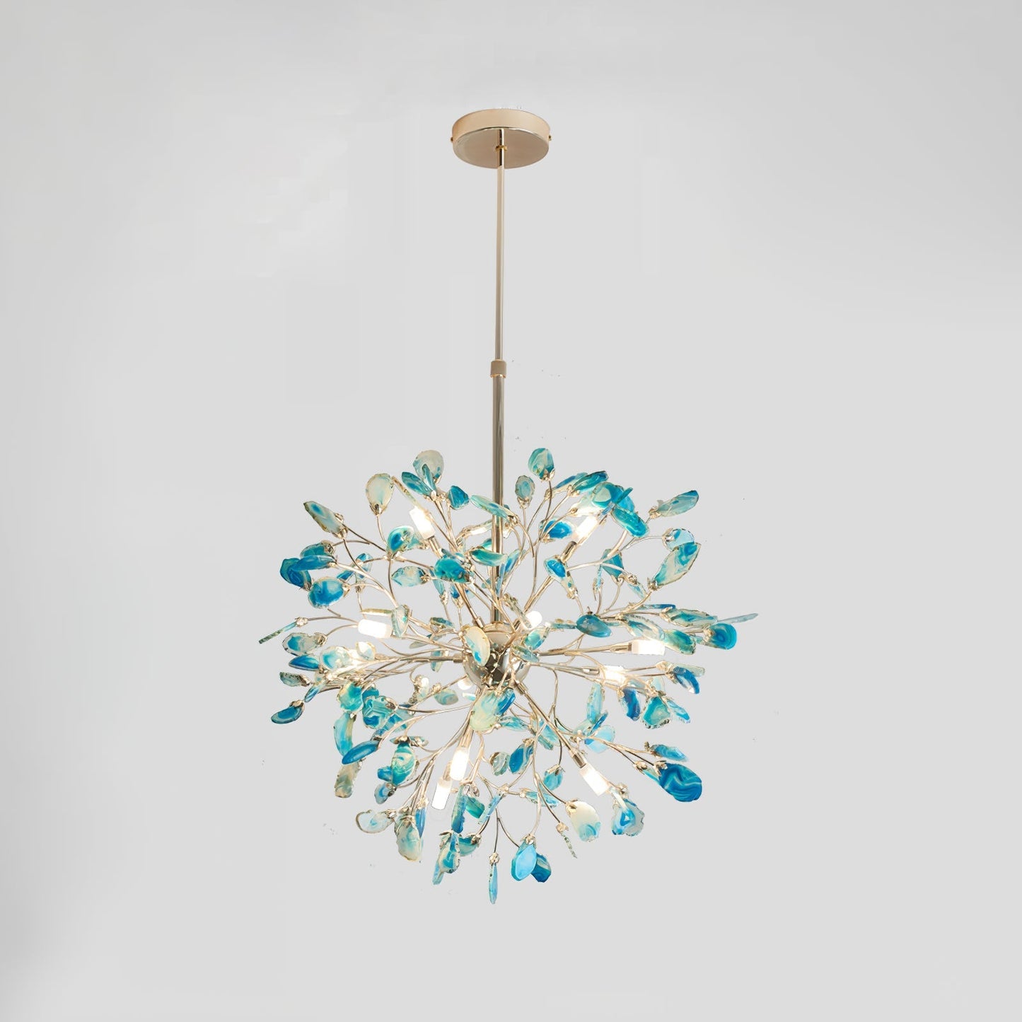 Hanglamp Kroonluchter Natuurlijk Agaat Metaal Goud Multicolor G4 12-18 Lichts Woonkamer