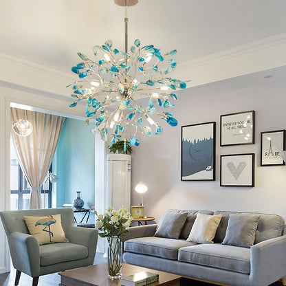 Hanglamp Kroonluchter Natuurlijk Agaat Metaal Goud Multicolor G4 12-18 Lichts Woonkamer