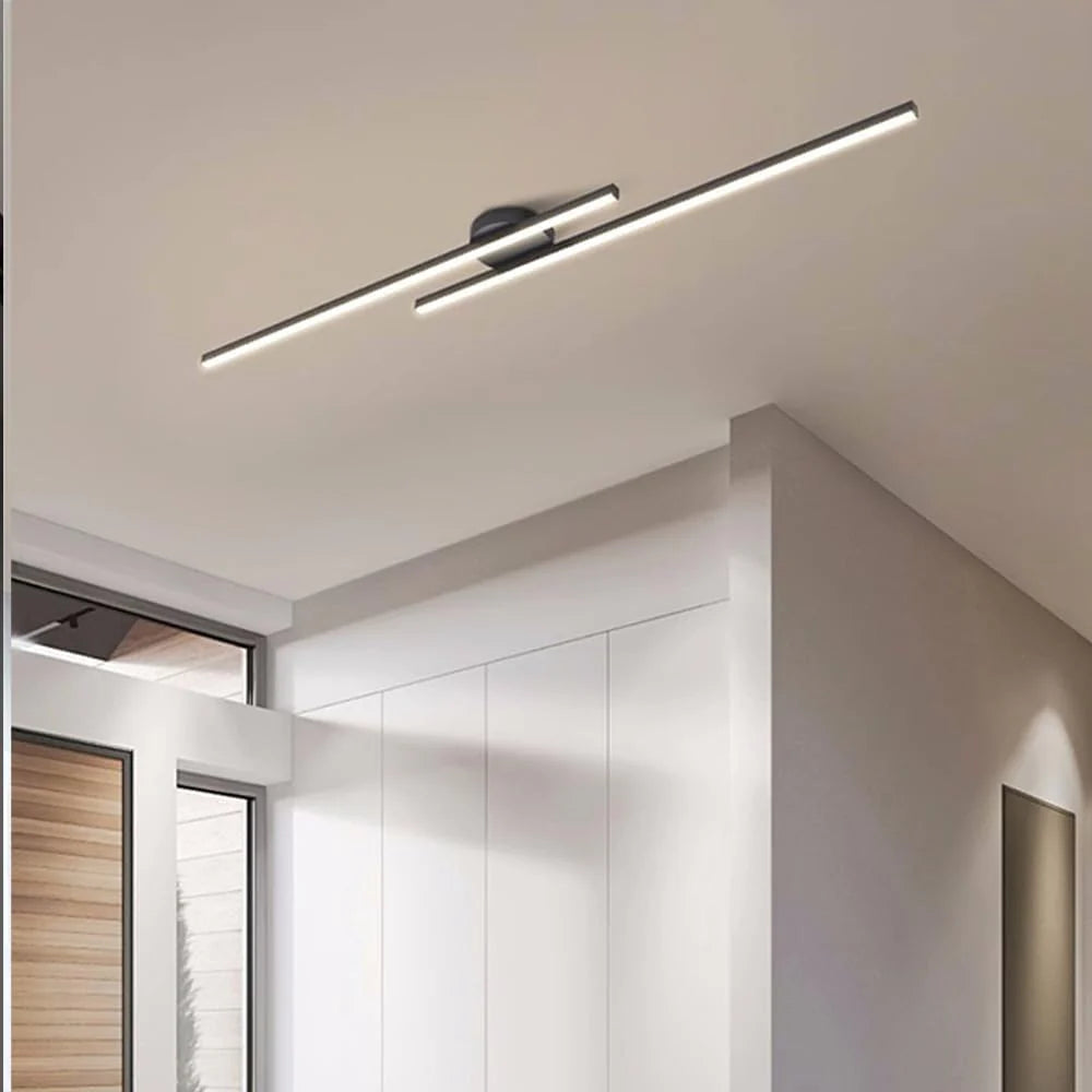 Langwerpige LED Plafondlamp Aluminium Dimbaar Modern 60cm 90cm 120cm Zwart Wit Goud