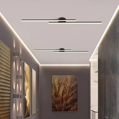 Langwerpige LED Plafondlamp Aluminium Dimbaar Modern 60cm 90cm 120cm Zwart Wit Goud