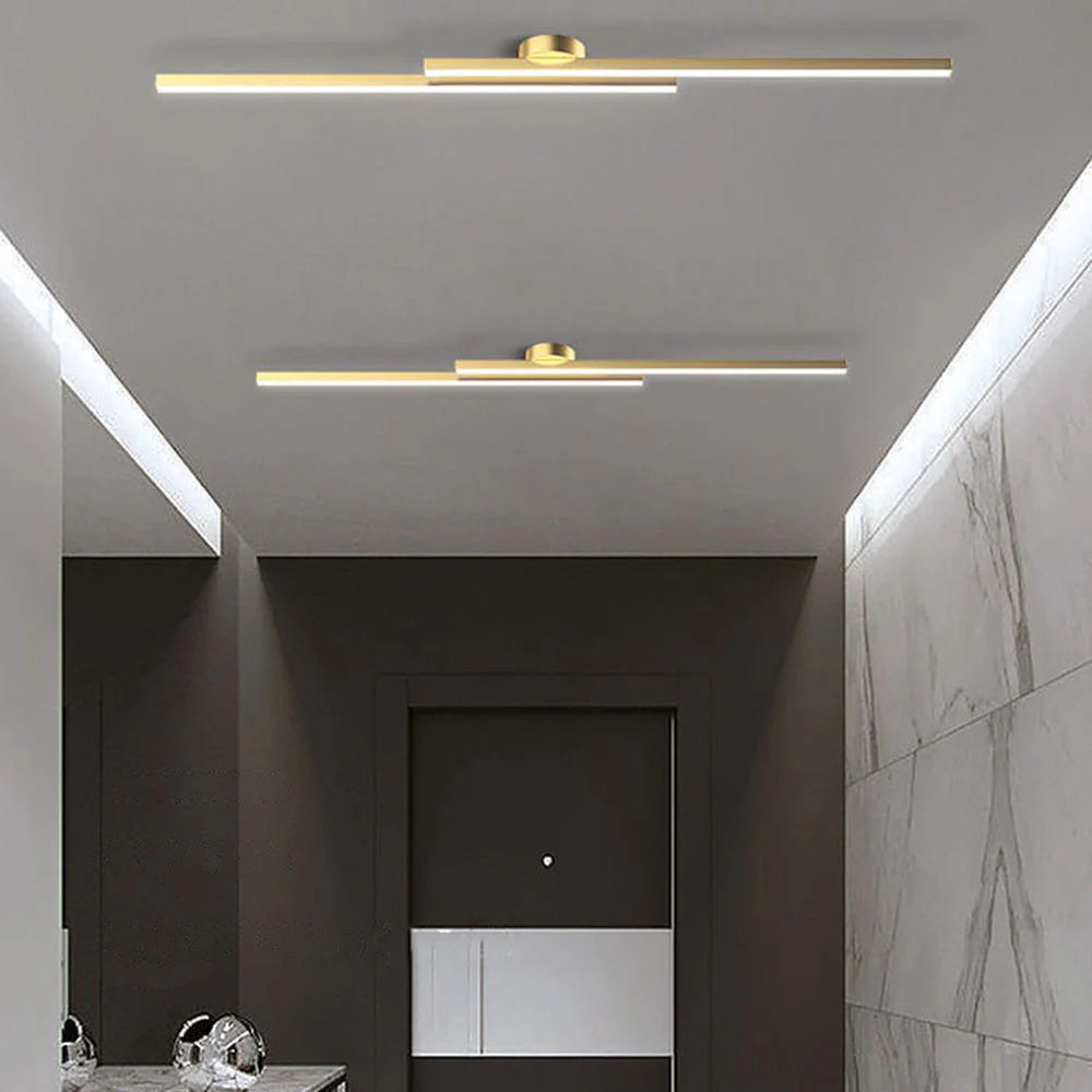 Langwerpige LED Plafondlamp Aluminium Dimbaar Modern 60cm 90cm 120cm Zwart Wit Goud