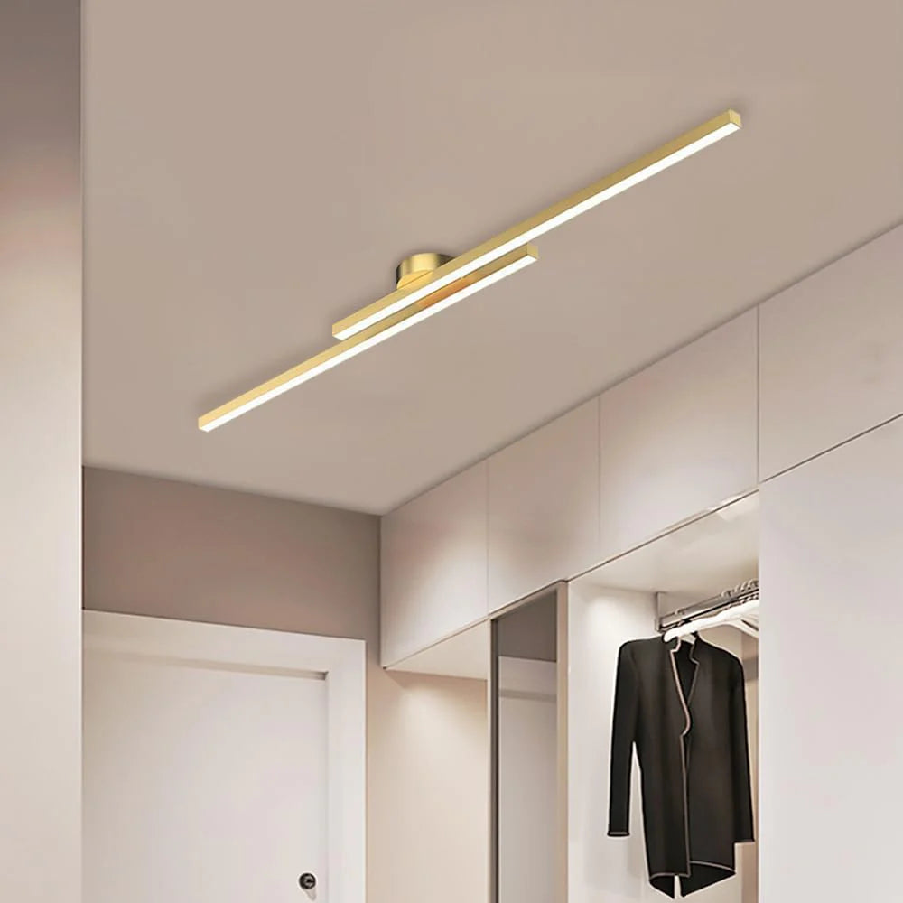Langwerpige LED Plafondlamp Aluminium Dimbaar Modern 60cm 90cm 120cm Zwart Wit Goud