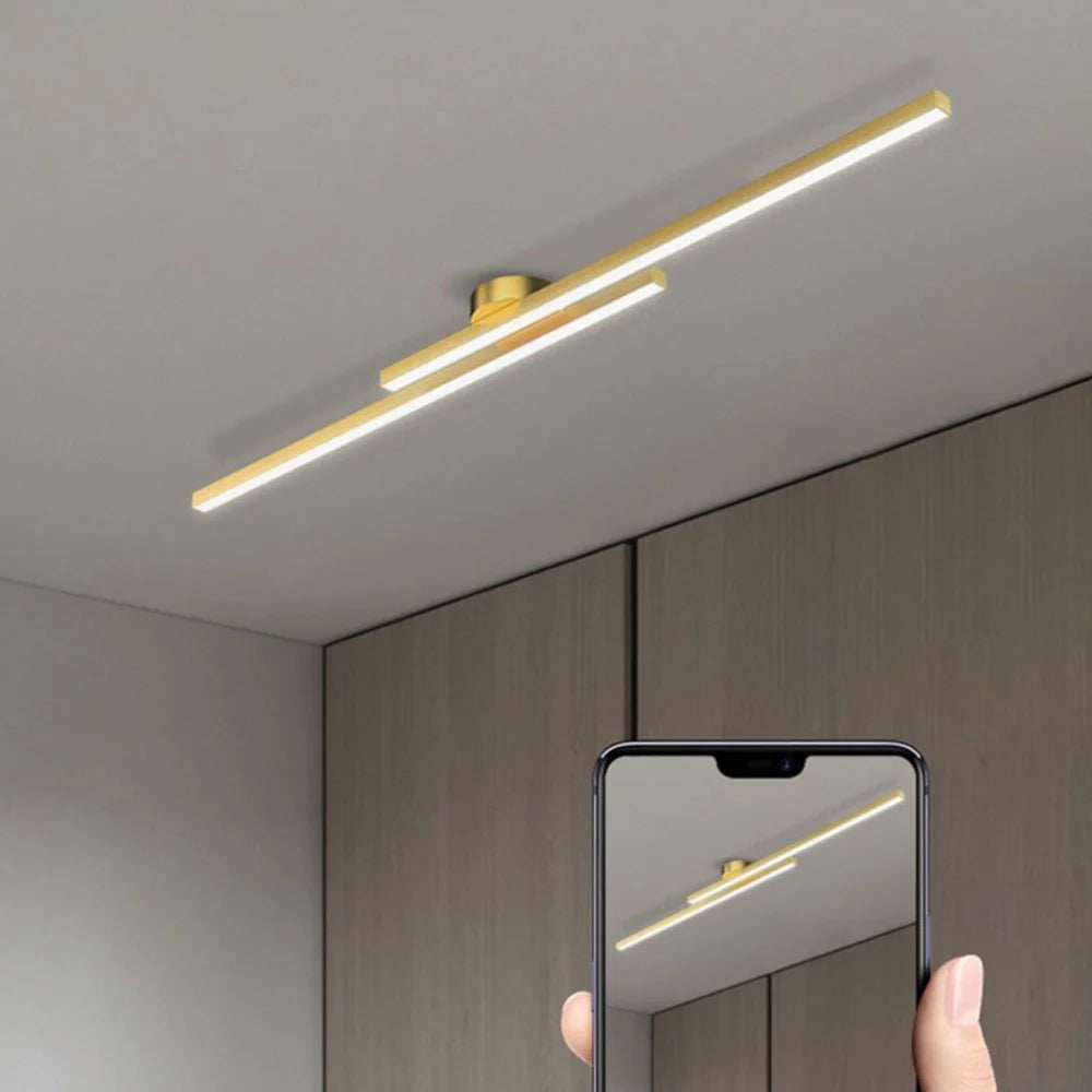 Langwerpige LED Plafondlamp Aluminium Dimbaar Modern 60cm 90cm 120cm Zwart Wit Goud