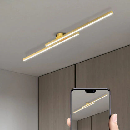 Langwerpige LED Plafondlamp Aluminium Dimbaar Modern 60cm 90cm 120cm Zwart Wit Goud