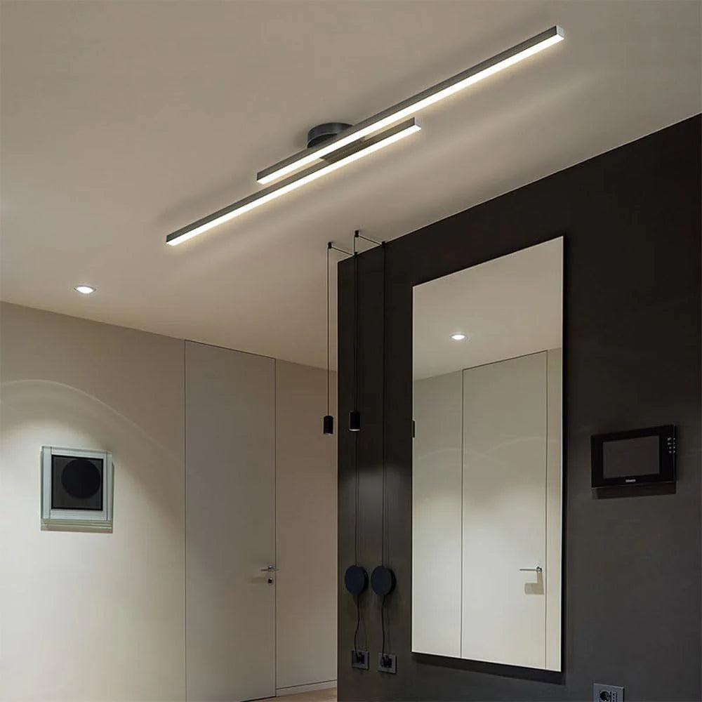 Langwerpige LED Plafondlamp Aluminium Dimbaar Modern 60cm 90cm 120cm Zwart Wit Goud