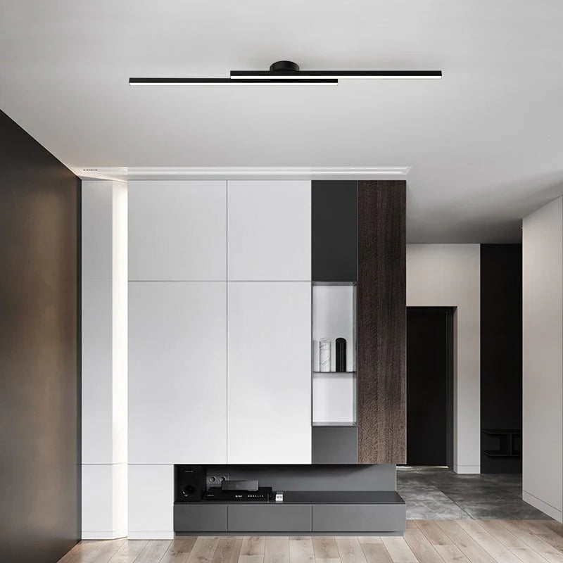 Langwerpige LED Plafondlamp Aluminium Dimbaar Modern 60cm 90cm 120cm Zwart Wit Goud