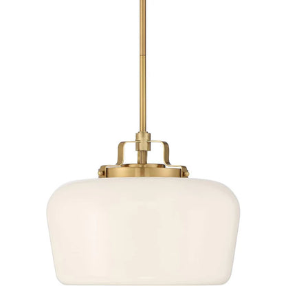 Hanglamp met Opaal Wit Glazen Kap en Antique Brass Fitting – 3-Lichts Hangverlichting voor Keukeneiland Eetkamer Woonkamer Scandinavisch Interieur