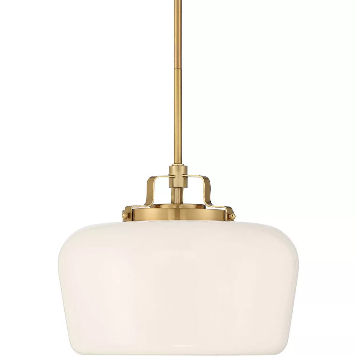 Hanglamp met Opaal Wit Glazen Kap en Antique Brass Fitting – 3-Lichts Hangverlichting voor Keukeneiland Eetkamer Woonkamer Scandinavisch Interieur