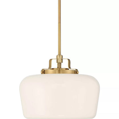 Hanglamp met Opaal Wit Glazen Kap en Antique Brass Fitting – 3-Lichts Hangverlichting voor Keukeneiland Eetkamer Woonkamer Scandinavisch Interieur