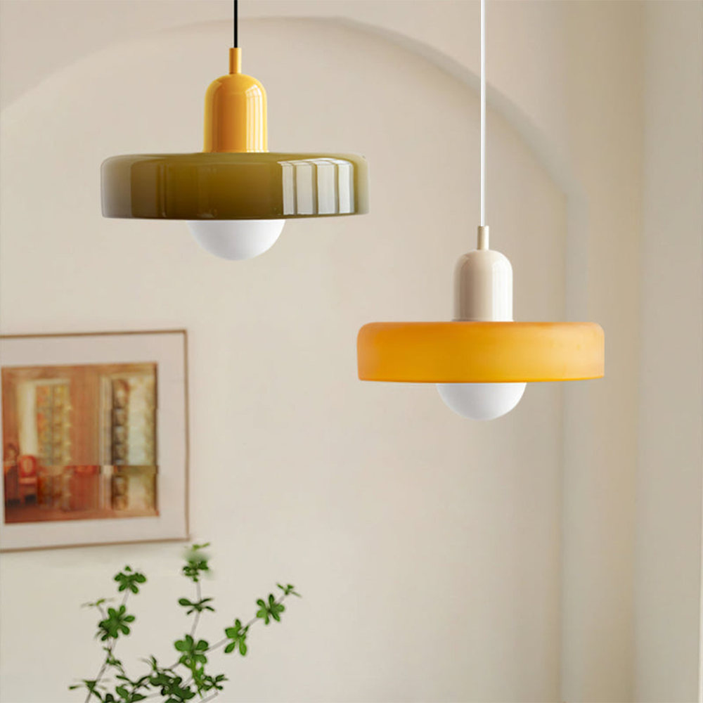 Luccon retro hanglamp glas G9 kleurrijk eettafel keuken verlichting design modern vintage