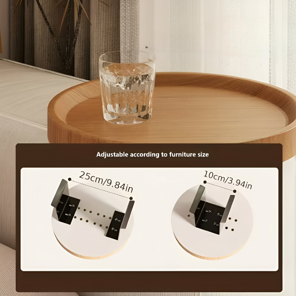 Ronde Bijzettafel voor Bankleuning - Klaptafel voor Snacks en Drankjes