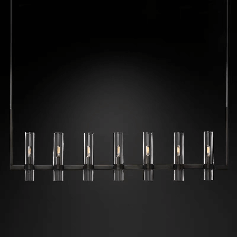 Moderne Eettafel Kroonluchter met Cilindervormige Glazen Kappen – Hanglamp Messing – Sfeerverlichting voor Woonkamer Eetkamer Keukeneiland