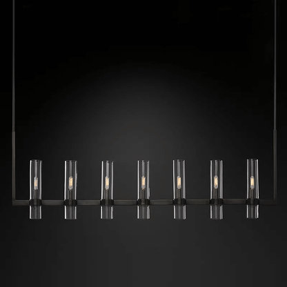 Moderne Eettafel Kroonluchter met Cilindervormige Glazen Kappen – Hanglamp Messing – Sfeerverlichting voor Woonkamer Eetkamer Keukeneiland