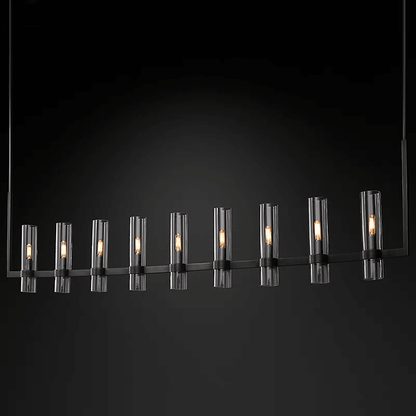 Moderne Eettafel Kroonluchter met Cilindervormige Glazen Kappen – Hanglamp Messing – Sfeerverlichting voor Woonkamer Eetkamer Keukeneiland