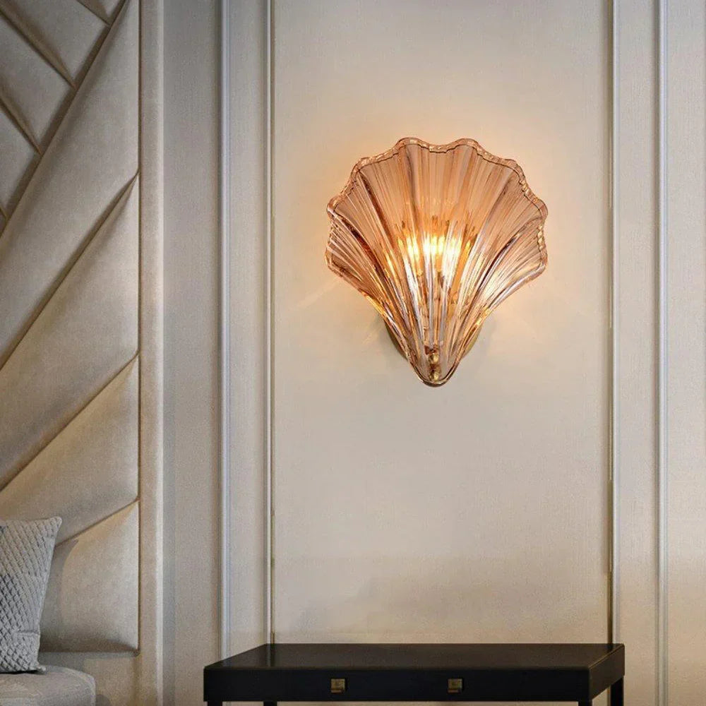 Wandlamp Schelp Glas Metaal LED Kust Luxe Slaapkamer Hal Badkamer Modern