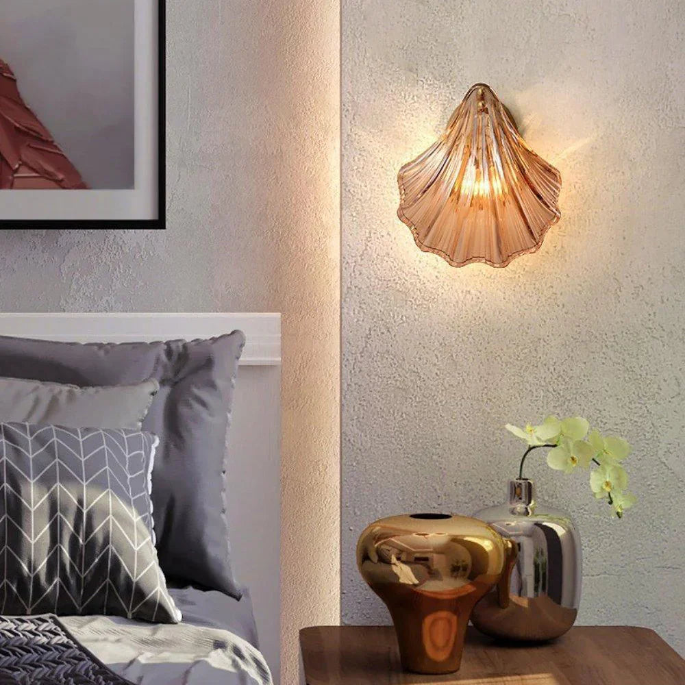 Wandlamp Schelp Glas Metaal LED Kust Luxe Slaapkamer Hal Badkamer Modern
