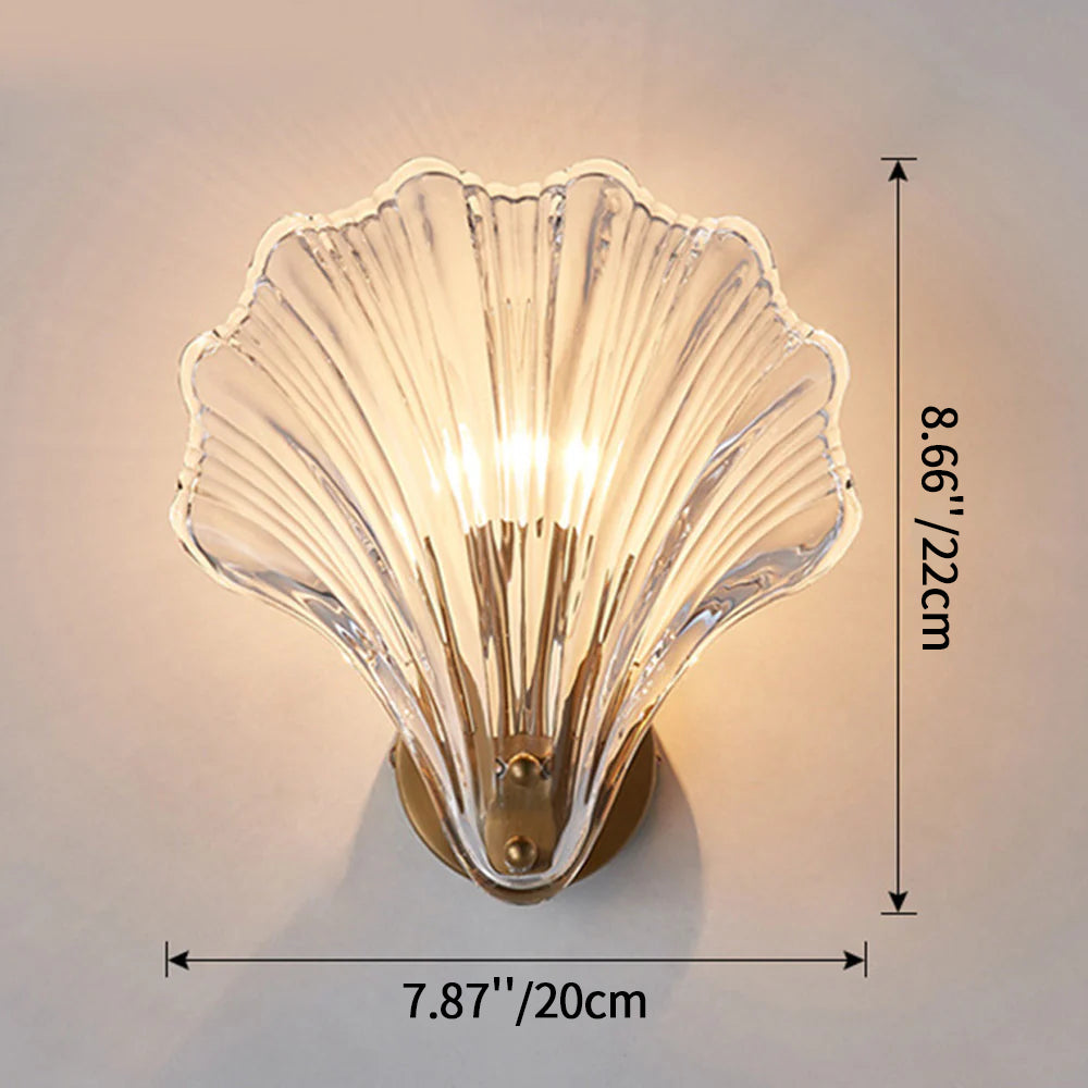 Wandlamp Schelp Glas Metaal LED Kust Luxe Slaapkamer Hal Badkamer Modern
