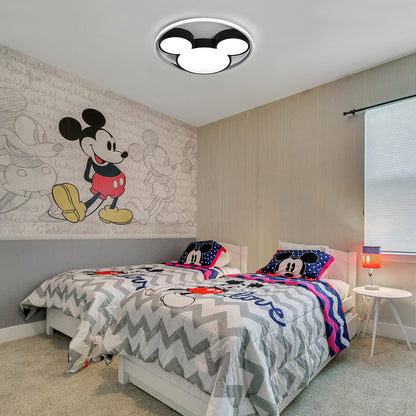 Kinderkamer Plafondlamp LED Zwart Wit 45cm 52cm Dimbaar Afstandsbediening Slaapkamer Woonkamer Speelkamer Aluminium Acryl Muisdesign