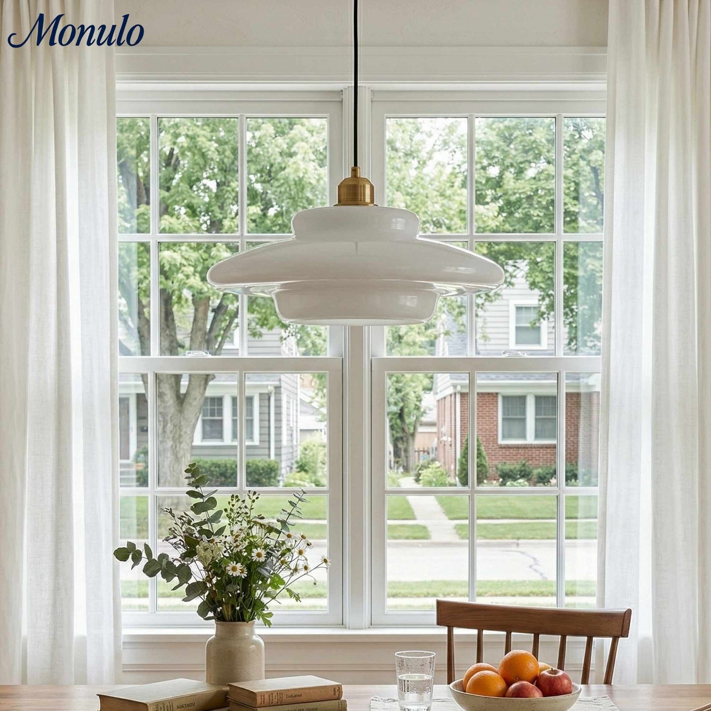 Glazen Hanglamp met Gelaagd Design – Melkwit Matglas voor Eetkamer en Woonkamer