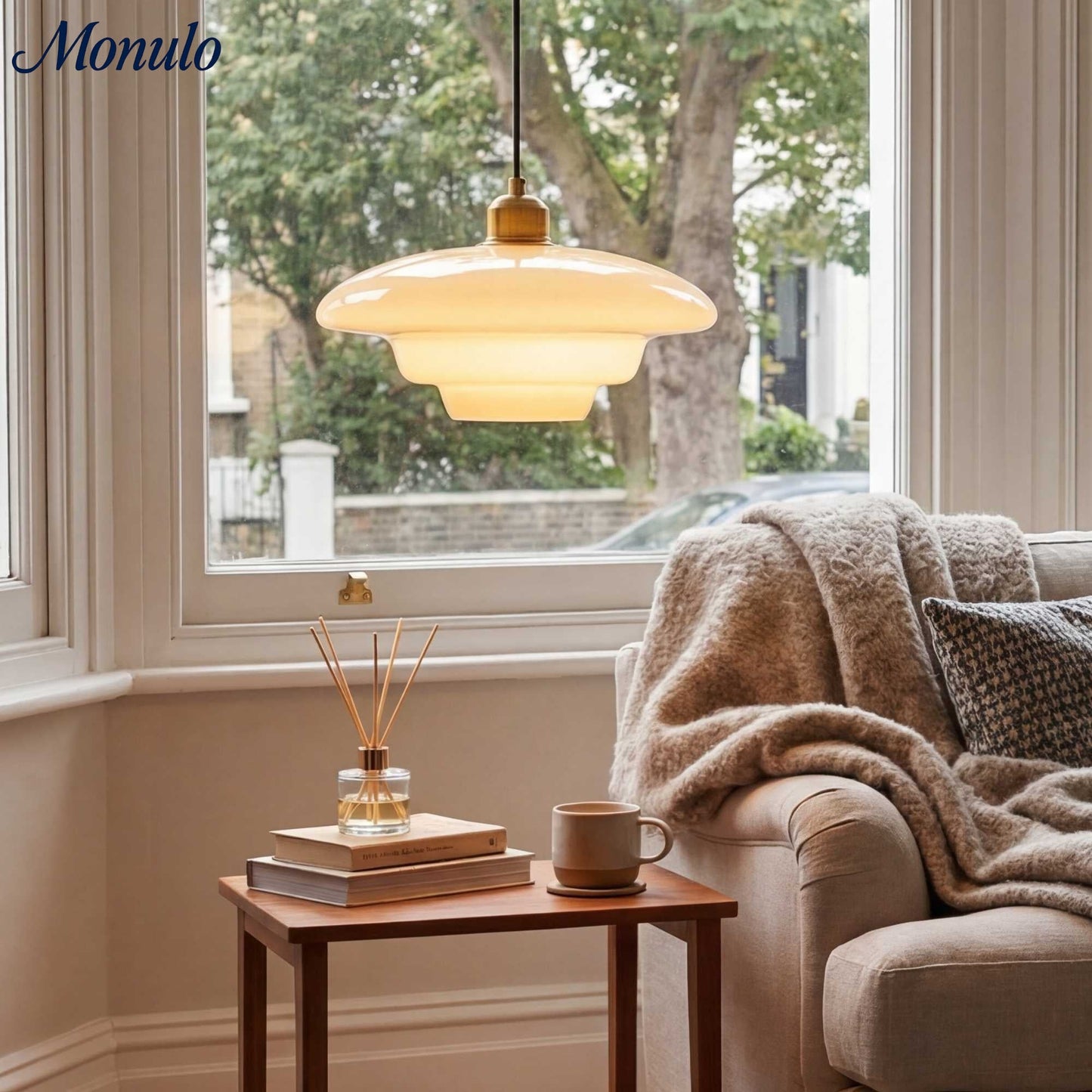 Glazen Hanglamp met Gelaagd Design – Melkwit Matglas voor Eetkamer en Woonkamer