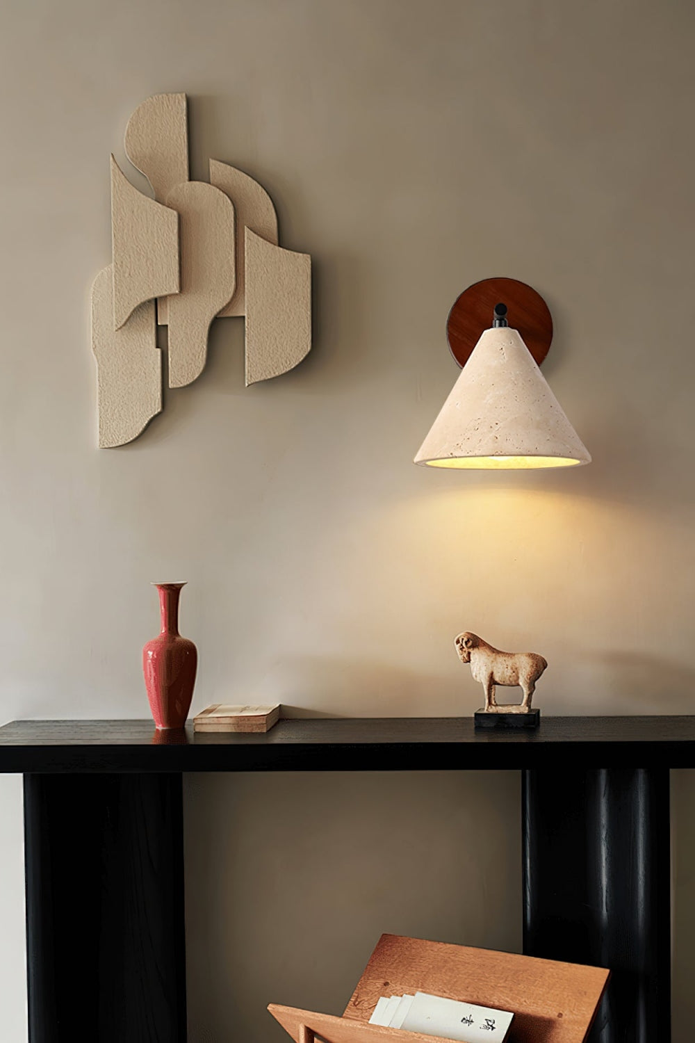Travertijn Wandlamp Taps Toelopend Design Minimalistische Accentverlichting Slaapkamer Woonkamer