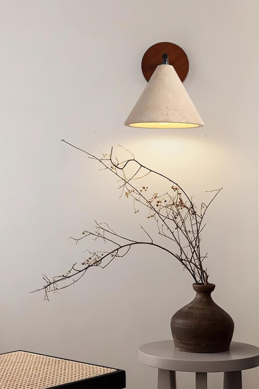 Travertijn Wandlamp Taps Toelopend Design Minimalistische Accentverlichting Slaapkamer Woonkamer