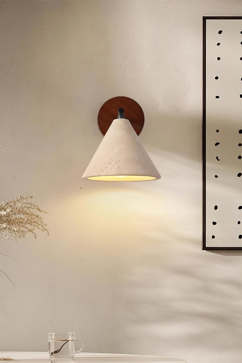 Travertijn Wandlamp Taps Toelopend Design Minimalistische Accentverlichting Slaapkamer Woonkamer