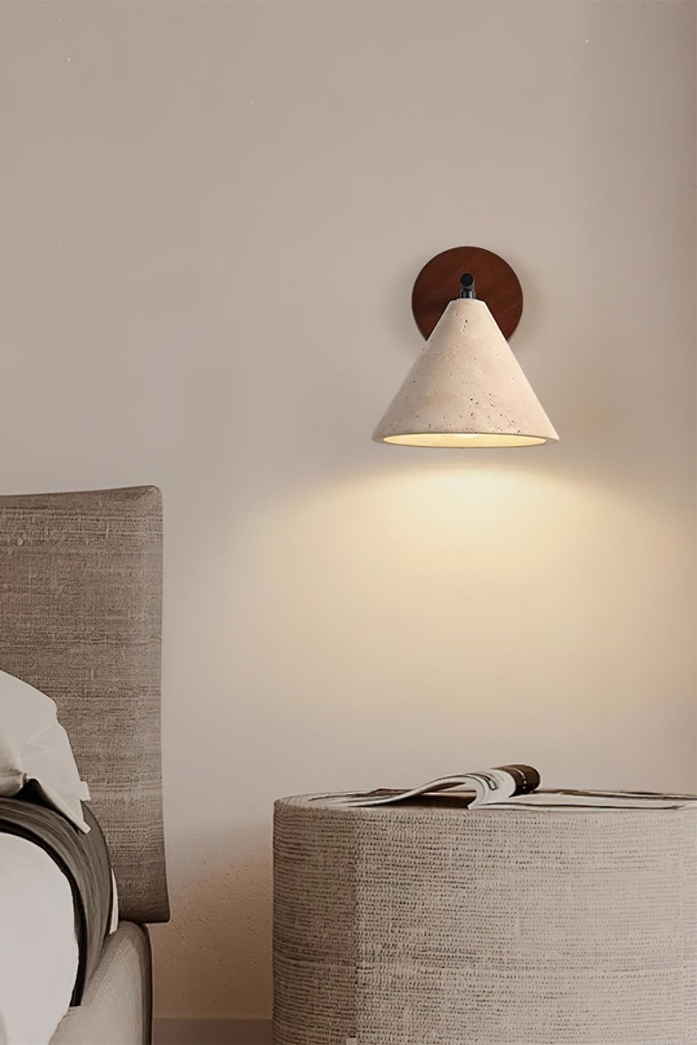 Travertijn Wandlamp Taps Toelopend Design Minimalistische Accentverlichting Slaapkamer Woonkamer