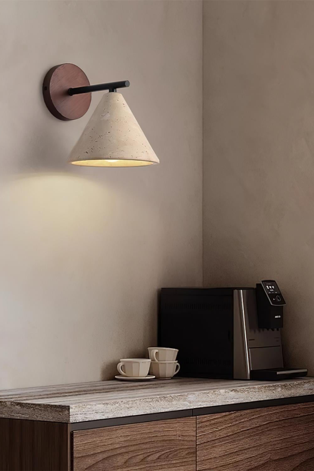 Travertijn Wandlamp Taps Toelopend Design Minimalistische Accentverlichting Slaapkamer Woonkamer