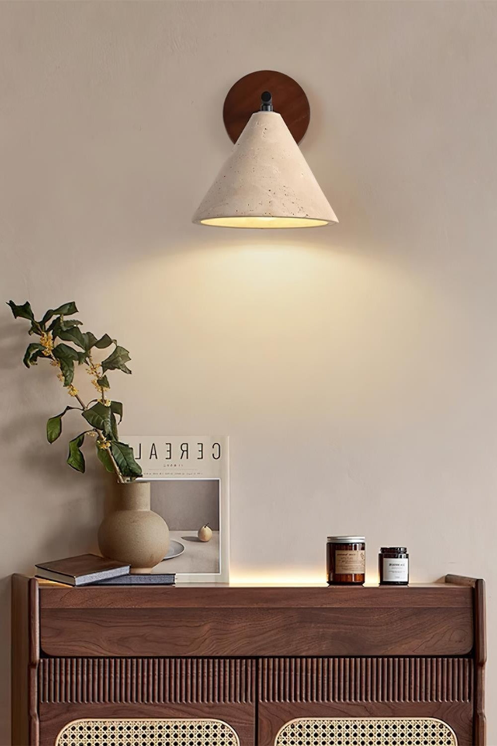 Travertijn Wandlamp Taps Toelopend Design Minimalistische Accentverlichting Slaapkamer Woonkamer