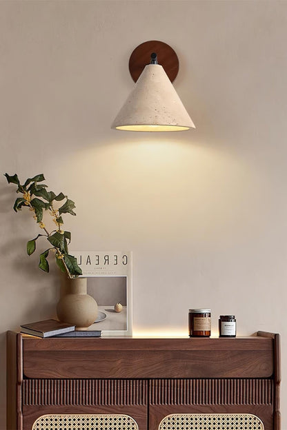 Travertijn Wandlamp Taps Toelopend Design Minimalistische Accentverlichting Slaapkamer Woonkamer