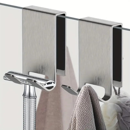 RVS Glazen Douchehaken voor Badkameraccessoires en Handdoeken – Geen Boren Vereist