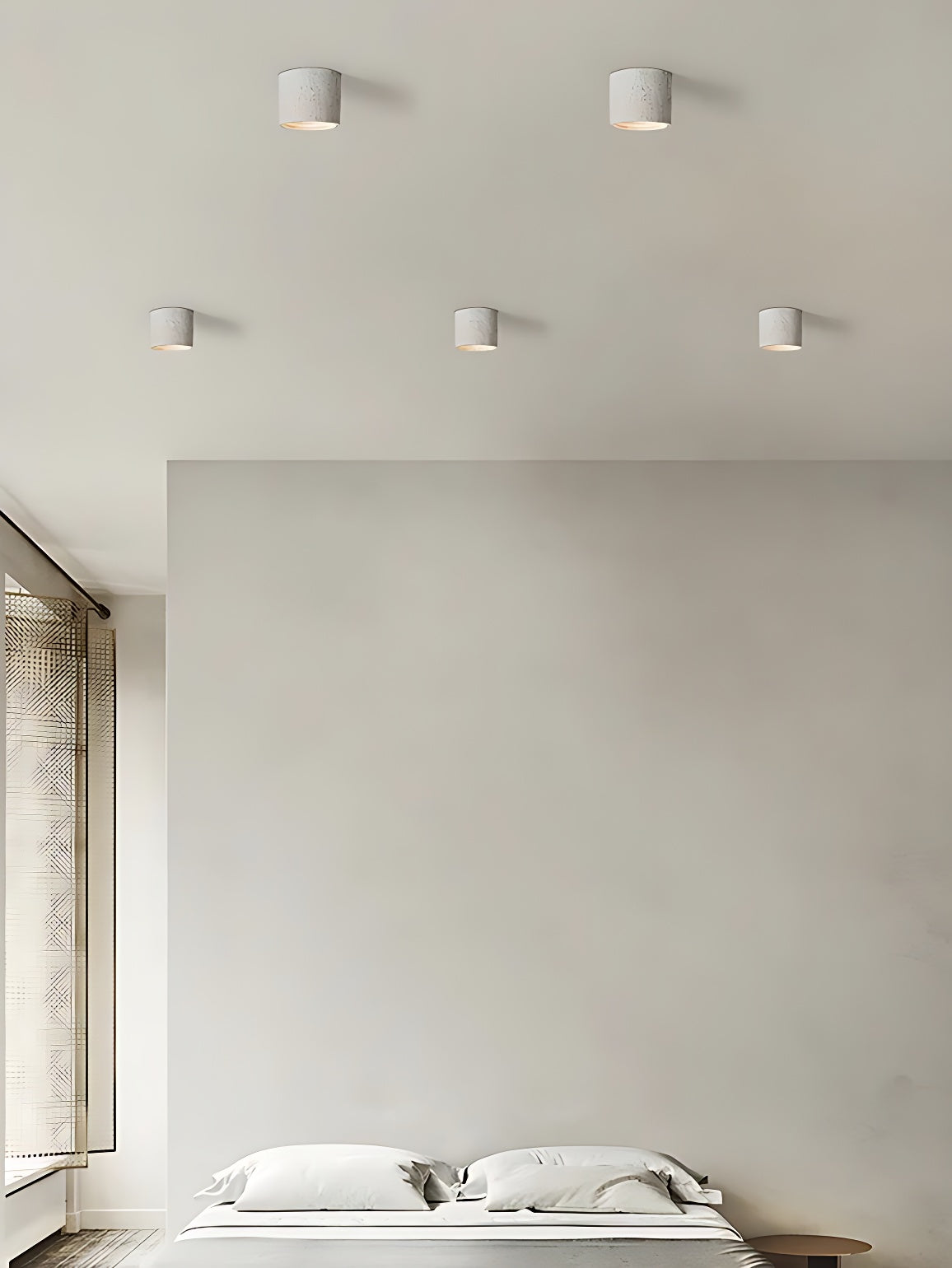 Cilindrische plafondlamp van travertijn – LED verlichting voor moderne interieurs